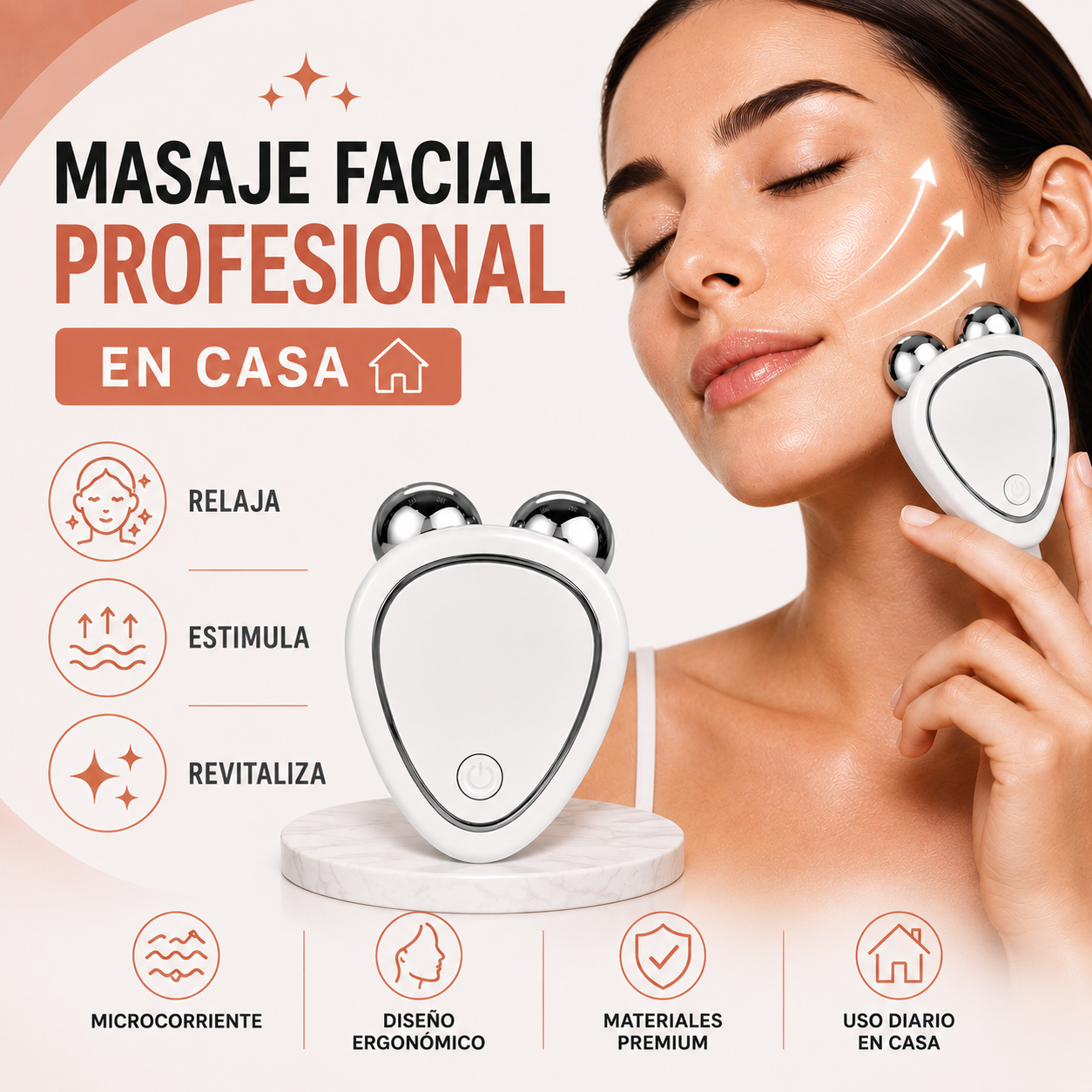 Masajeador Facial Microcorriente
