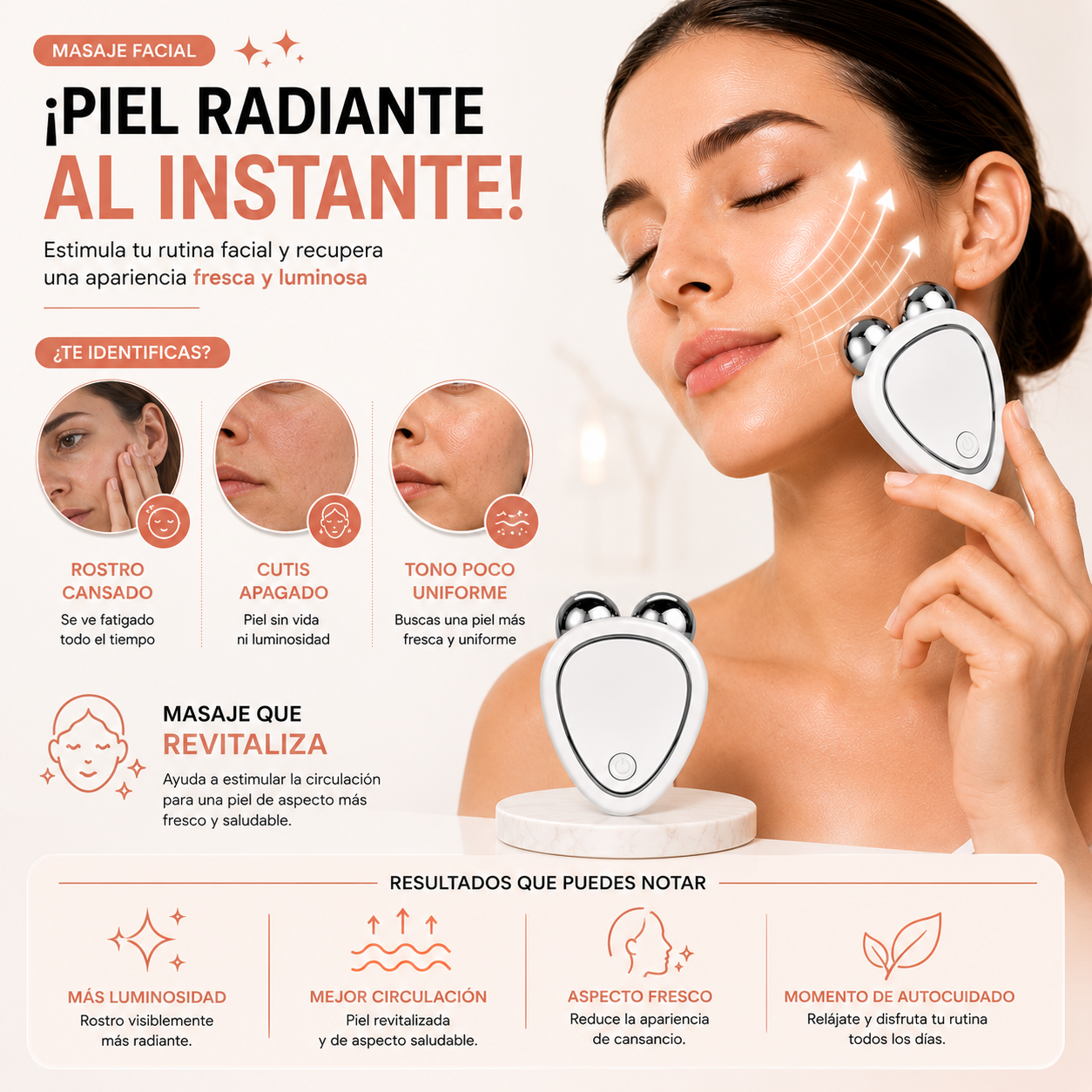 Masajeador Facial Microcorriente